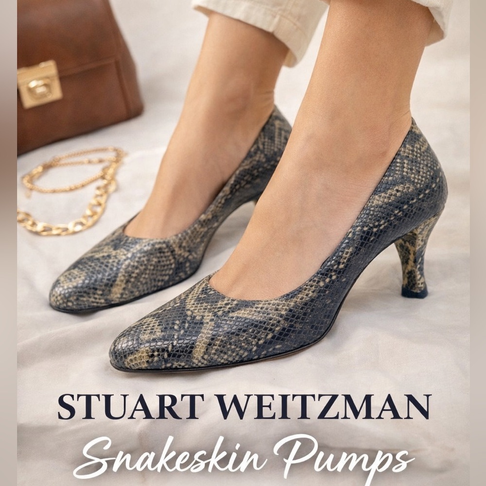 Stuart Weitzman Snakeskin Pump Heels Size 9